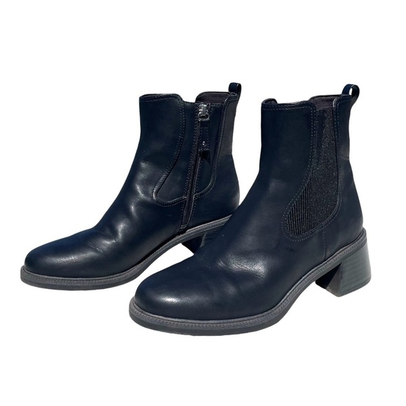 Dr Scholl’s Redux midi calf booties block heel boots black womens 7.5 - Picture 1 of 7